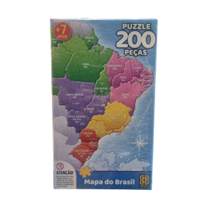 O Quebra-Cabeça Mapa do Brasil 200 Peças - Grow 