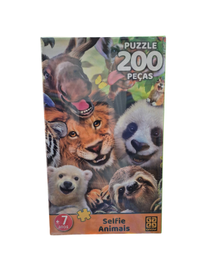 Quebra-Cabeça Selfie Animais 200 Peças - Grow
