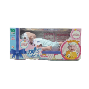 Boneca Bebê Reborn Dolls Collection com Certidão de Nascimento - Super Toys