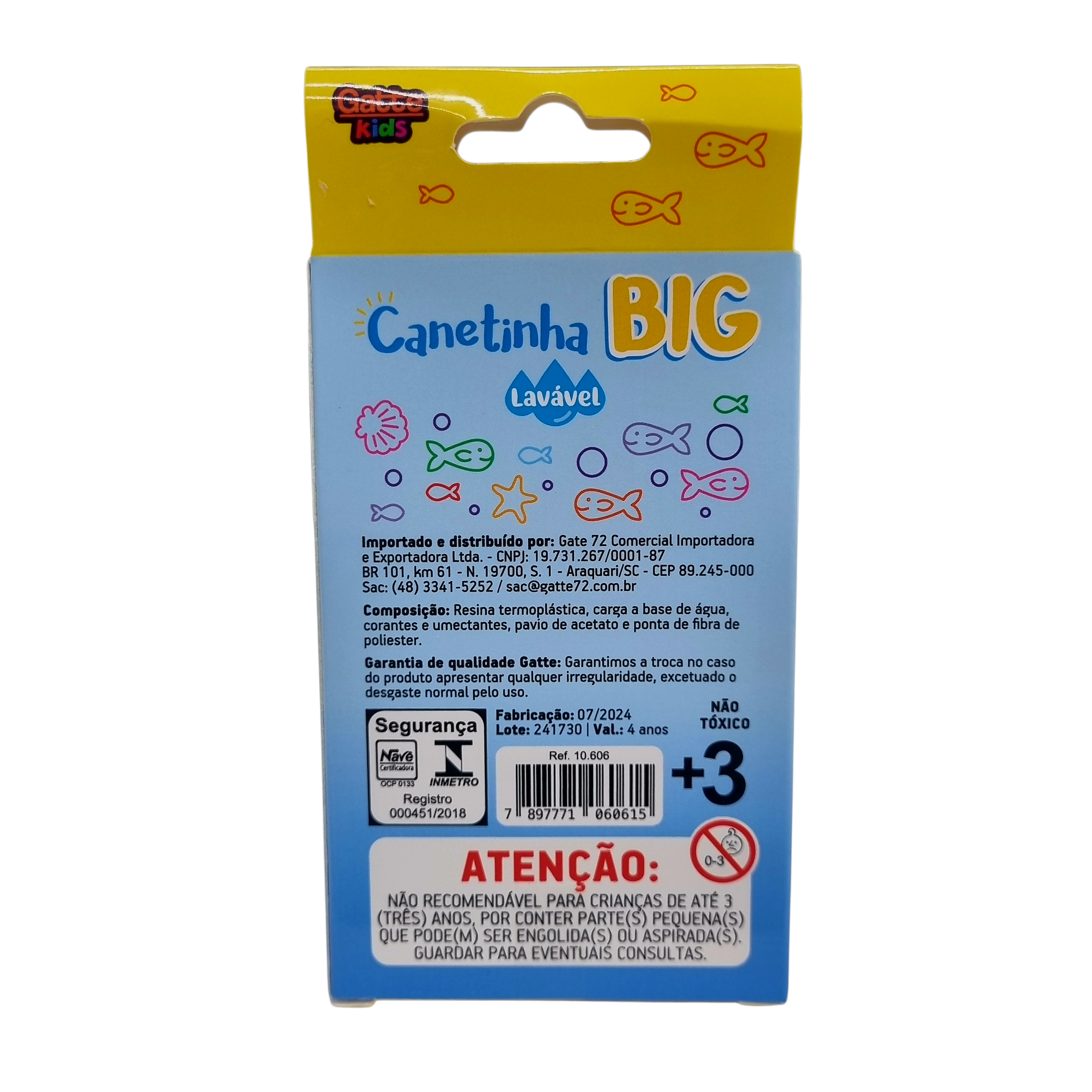 Canetinha Big Lavável 12 Cores Jumbo Infantil - Gatte Kids Canetinha Big Lavável 12 Cores Jumbo Infantil - Gatte Kids