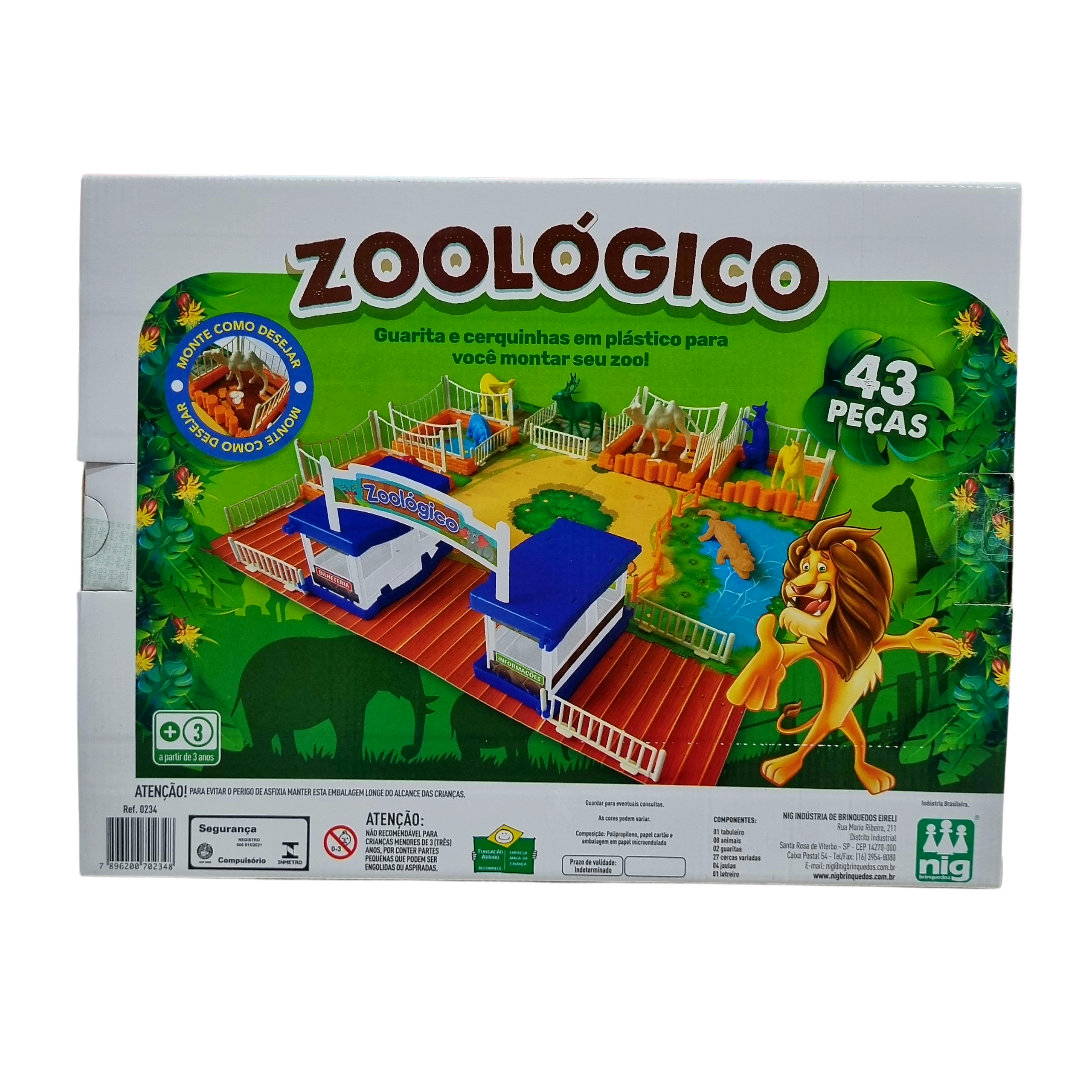 Jogo Zoológico 43 Peças - Nig Brinquedos Jogo Zoológico 43 Peças - Nig Brinquedos