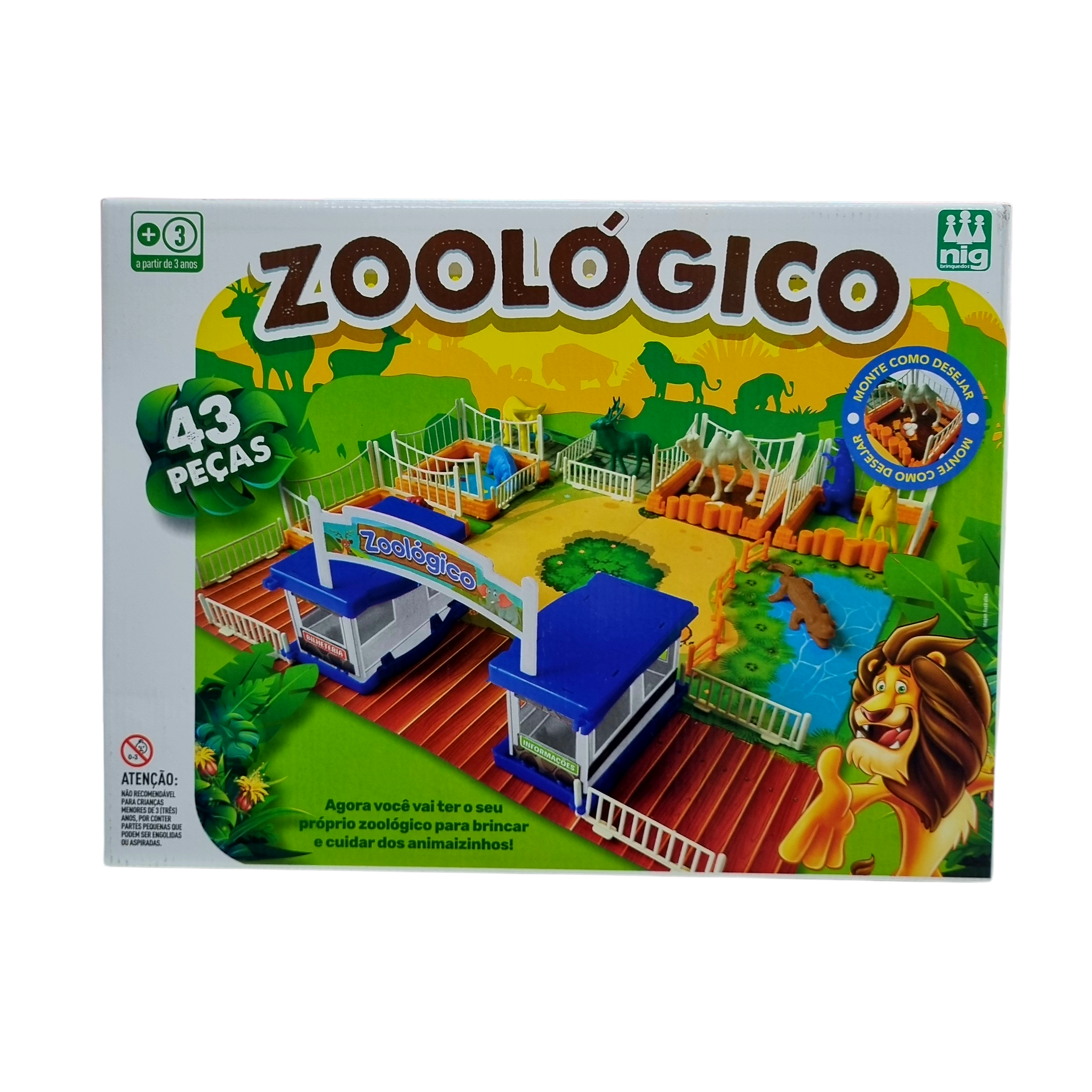Jogo Zoológico 43 Peças - Nig Brinquedos Jogo Zoológico 43 Peças - Nig Brinquedos