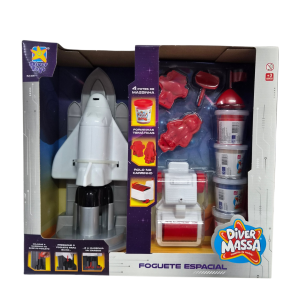 Foguete Espacial com Massinha Diver Massa Infantil Criativo - Diver Toys