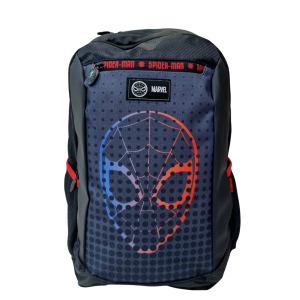 Mochila Escolar Homem-Aranha Marvel Preta e Azul com Bolso Frontal - Xeryus