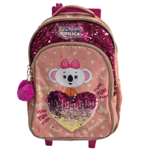 Mochila Escolar Infantil Lilica Ripilica com Bolso Frontal e Bolsos Laterais - Pacific