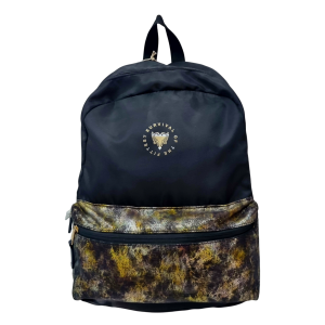 Mochila Escolar Juvenil Estampada Preta com Bolso Frontal e Zíper - Cavalera