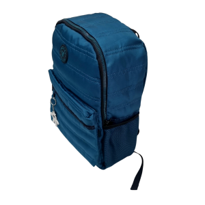 Mochila Escolar Mickey Mouse Azul com Chaveiro e Bolsos Laterais - Xeryus