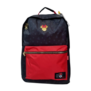 Mochila Escolar Minnie Mouse Preta e Vermelha com Bolso Frontal - Xeryus
