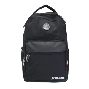 Mochila Escolar Spider-Man Juvenil Preta com Logo Metalizado - Xeryus