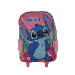 Mochila com Rodinhas Stitch Infantil com Bolso Frontal - Luxcel