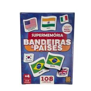Jogo da Memória Bandeiras do Mundo 108 Peças Educativo - Grow