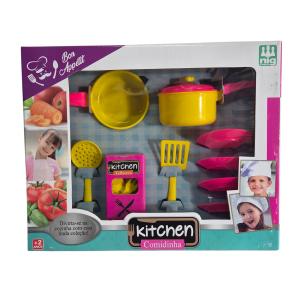 Kit Kitchen Comidinha Infantil com Panelinhas e Acessórios - Nig Brinquedos