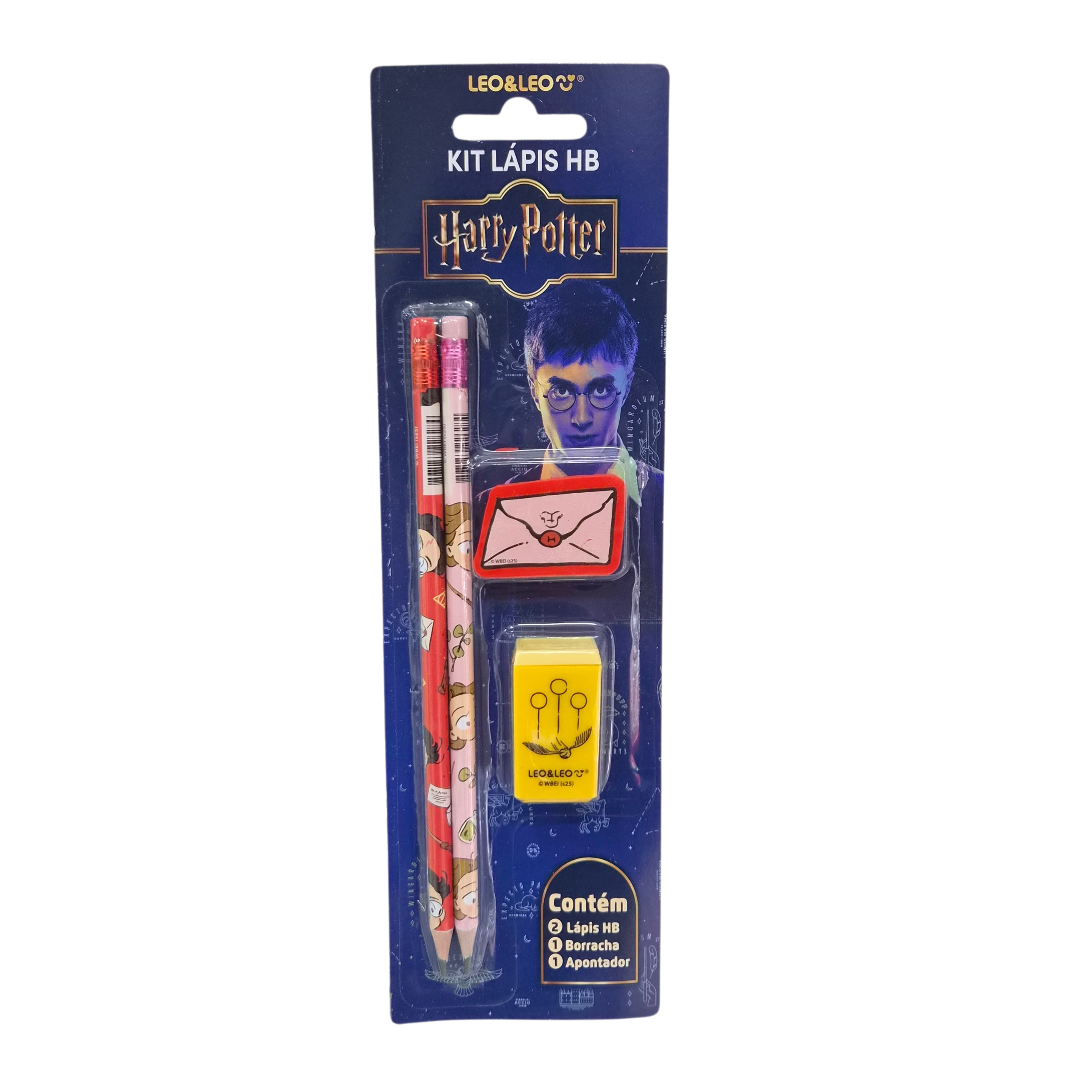 Kit Lápis HB Harry Potter com Borracha e Apontador - Leo&Leo Kit Lápis HB Harry Potter com Borracha e Apontador - Leo&Leo