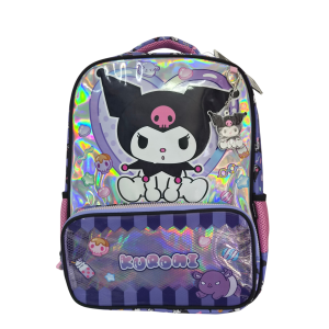 Mochila Escolar Infantil Kuromi Holográfica com Bolso Frontal - Xeryus
