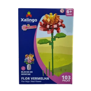 Blocos de Montar Flor Vermelha 103 Peças - Xalingo