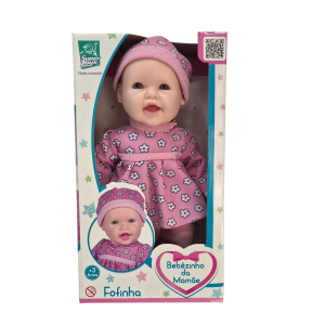 Boneca Bebê Bebezinho da Mamãe Fofinha com Roupa Estampada - Super Toys