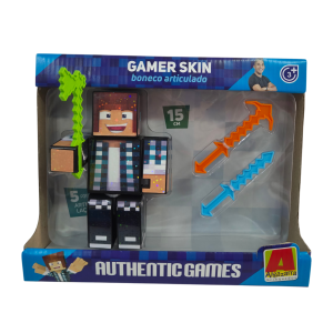 Boneco Authentic Games Gamer Skin com Acessórios - Algazarra Brinquedos