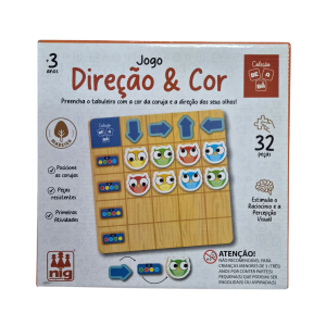 Jogo Direção & Cor Educativo em Madeira 32 Peças - Nig Brinquedos