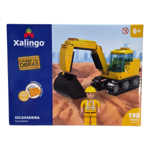 Kit Escavadeira Cidade em Obras 190 Peças Blocos de Montar Infantil - Xalingo