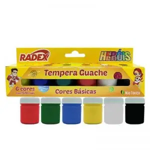 Tempera Guache 6 Cores Básicas - Radex