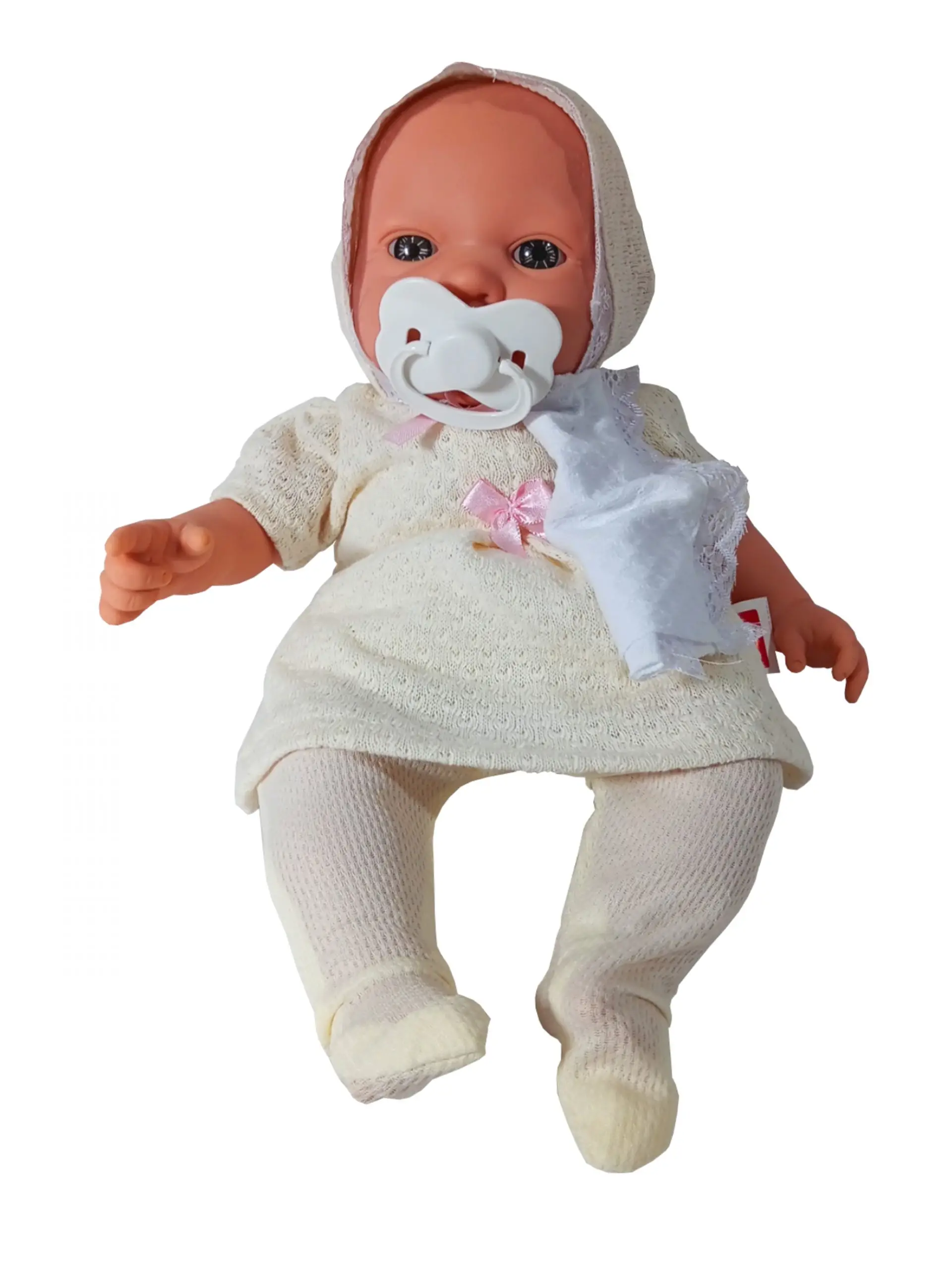 Boneca Bebezinho Batizado Real com Chupeta - Roma Brinquedos, para brincar e se divertir
