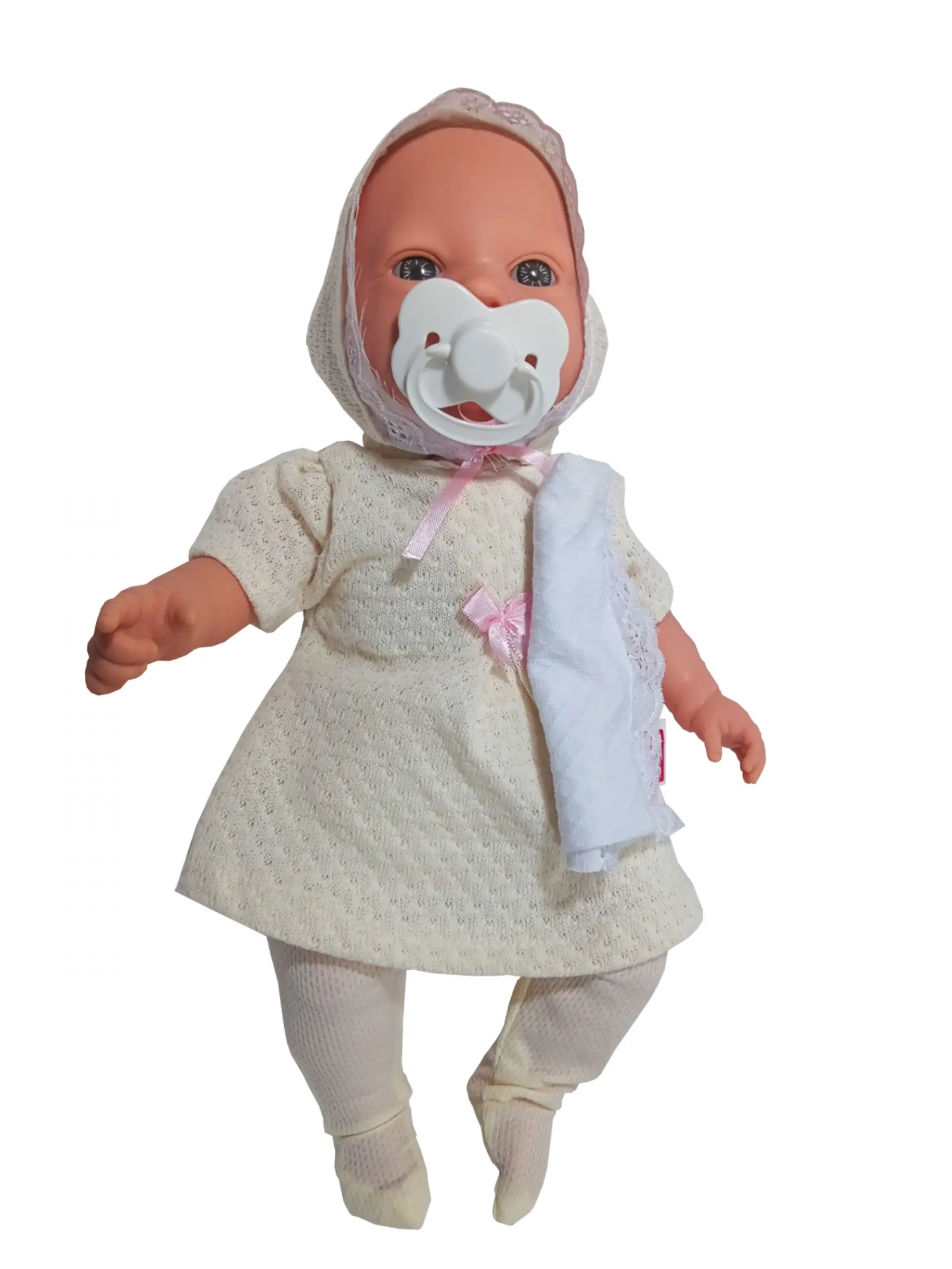 Boneca Bebezinho Batizado Real com Chupeta - Roma Brinquedos, para brincar e se divertir