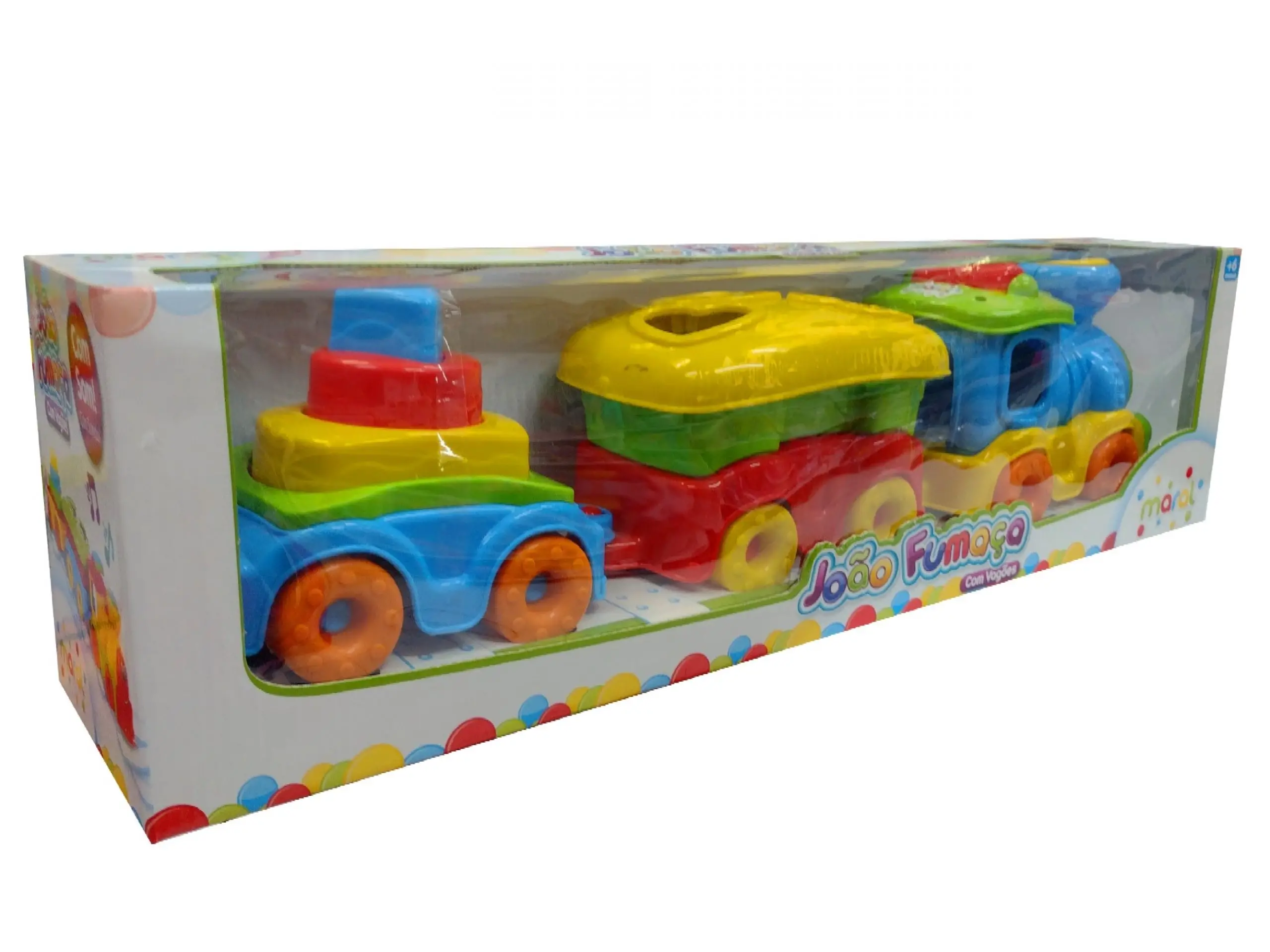 Trem Didático João Fumaça com Vagões com Som - Maral, para aprender brincando! Trem Didático João Fumaça com Vagões com Som - Maral, para aprender brincando!