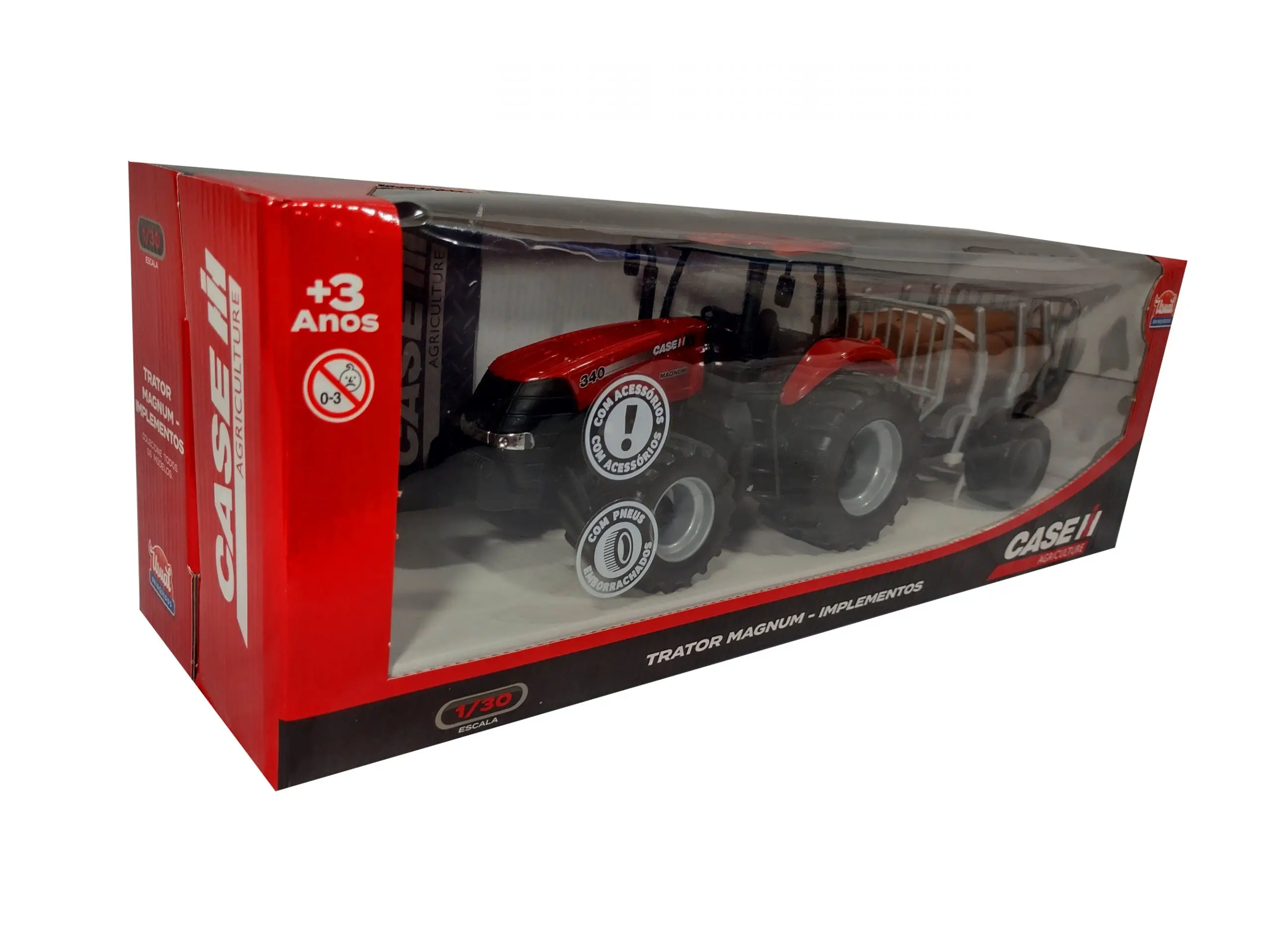 Carrinho Case Agriculture Trator Magnum Implementos – Usual Brinquedos, rodas livres e alta qualidade