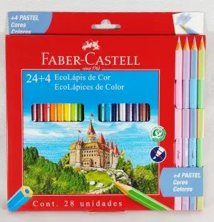 Lápis de Cor 24 cores EcoLápis + 4 lápis de Tons Pastel - FaberCastell