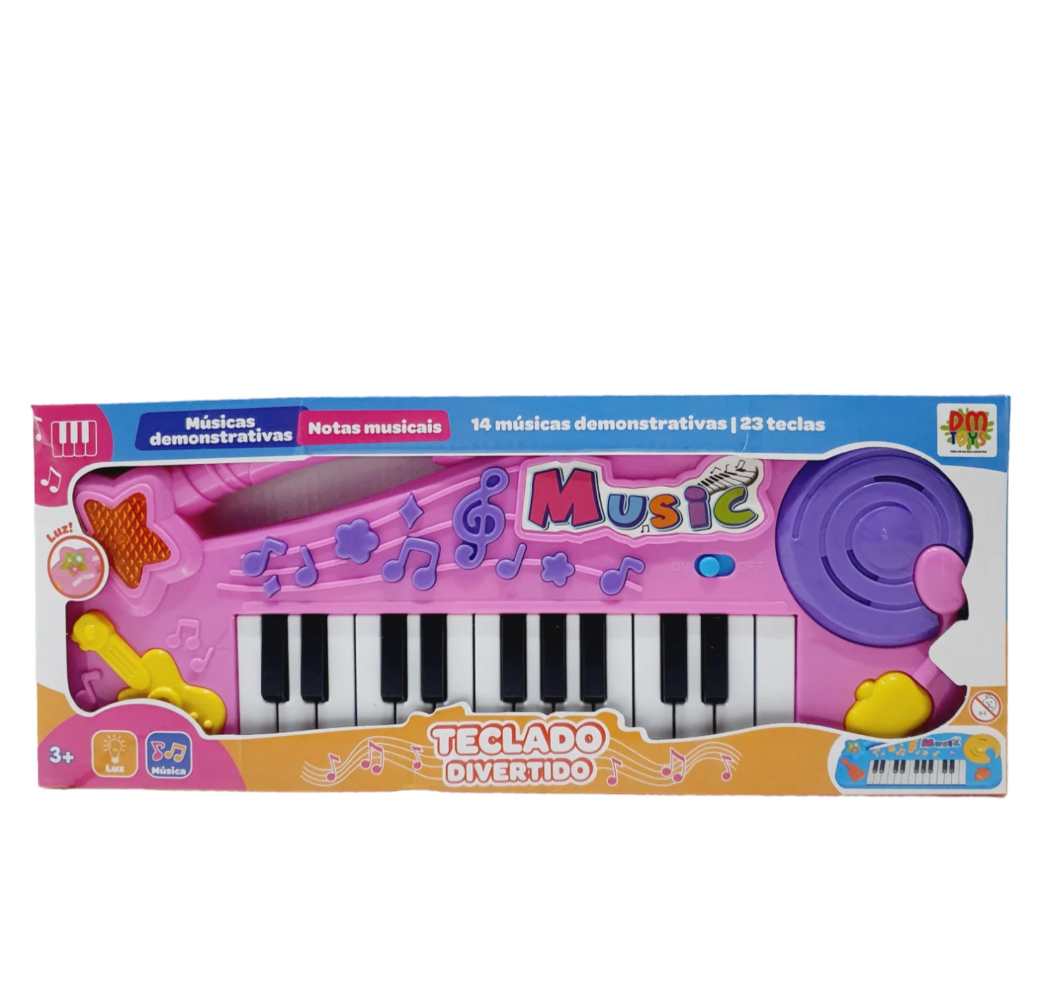 Teclado Piano Divertido Music Rosa - Dm Toys