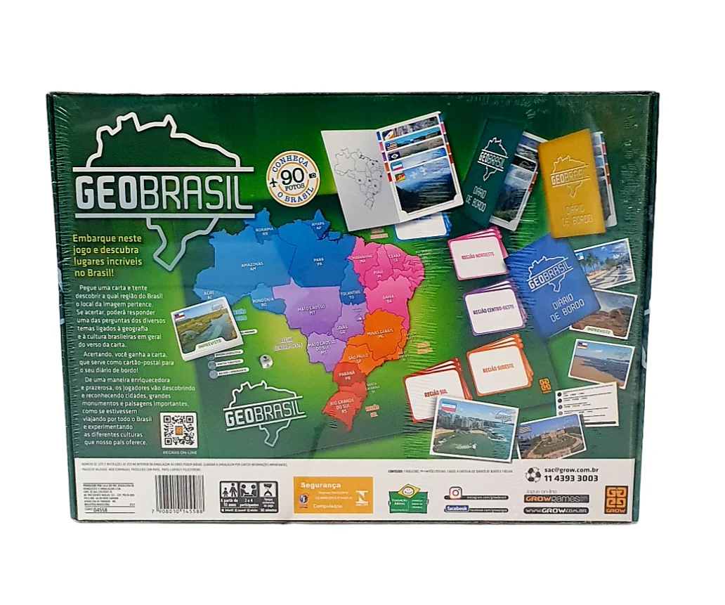 Jogo De Tabuleiro GeoBrasil - Grow
