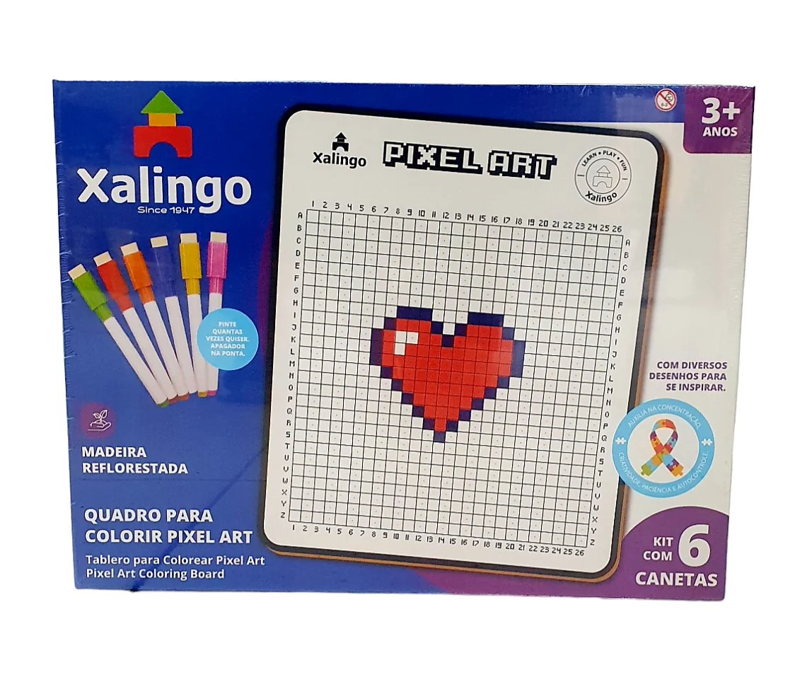 Quadro Para Colorir Pixel Art - Xalingo Quadro Para Colorir Pixel Art - Xalingo