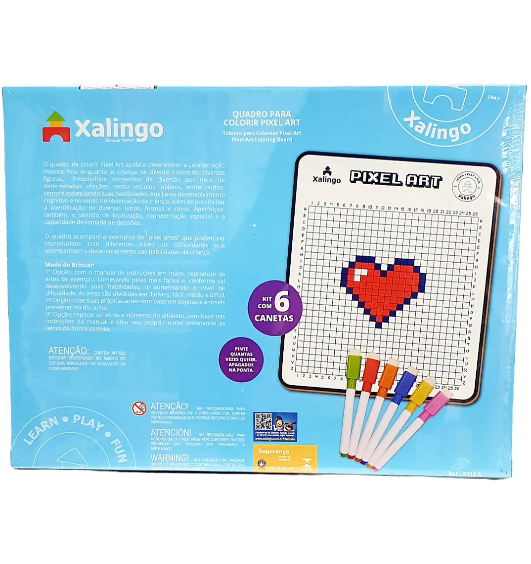 Quadro Para Colorir Pixel Art - Xalingo Quadro Para Colorir Pixel Art - Xalingo