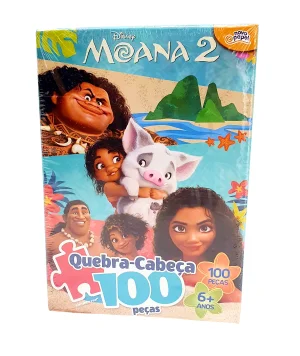 Puzzle Quebra- Cabeça Moana 2 - 100 Peças - Novo Papel