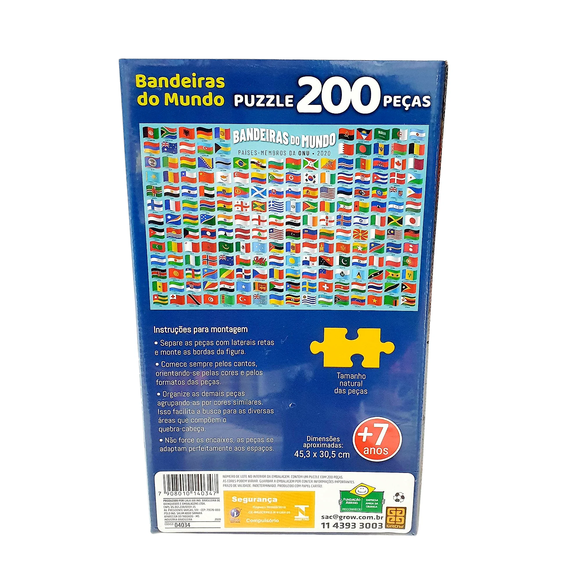 Quebra-Cabeça Bandeiras do Mundo 200 Peças - Grow