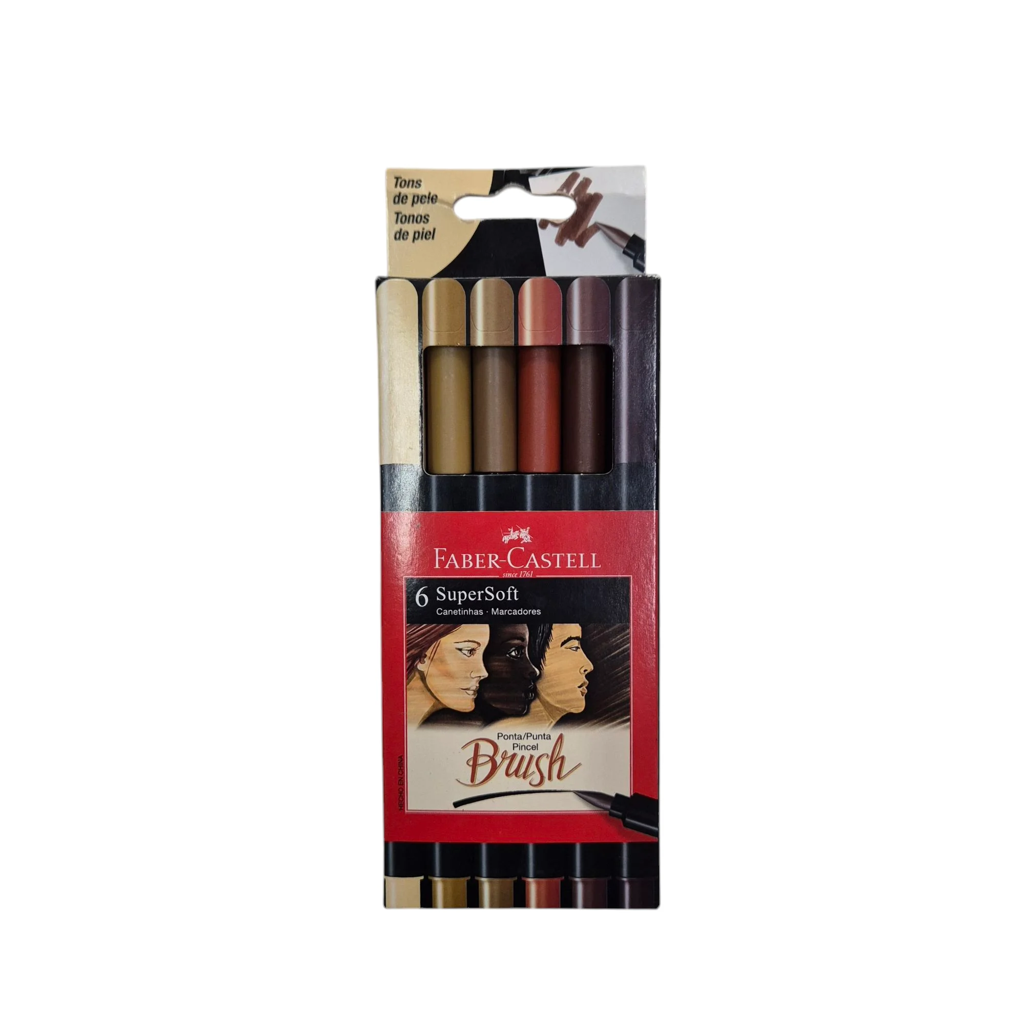 Canetinha 6 Cores Tons de Pele - Faber Castell Canetinha 6 Cores Tons de Pele - Faber Castell