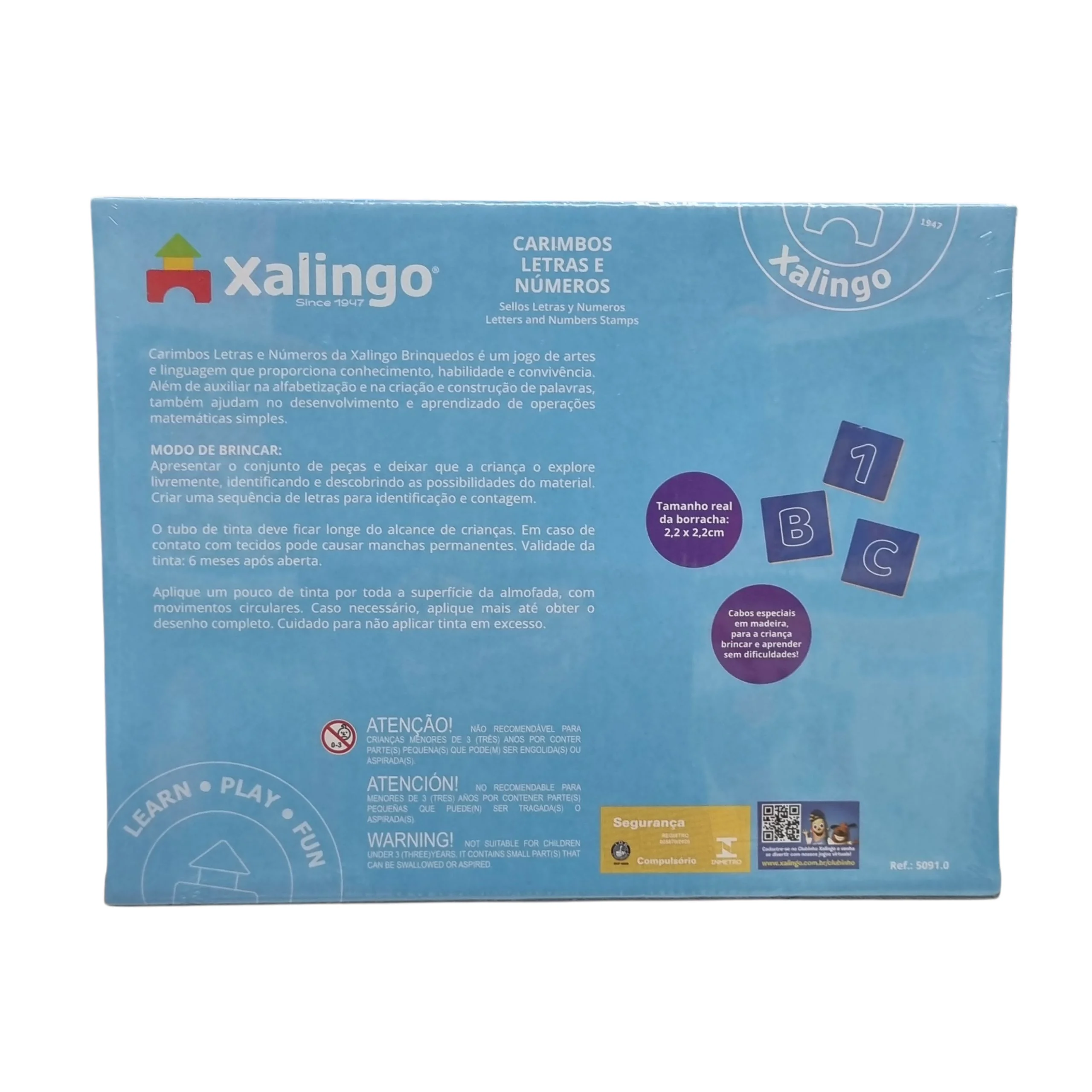 Carimbos Letras e Números 40 Peças - Xalingo