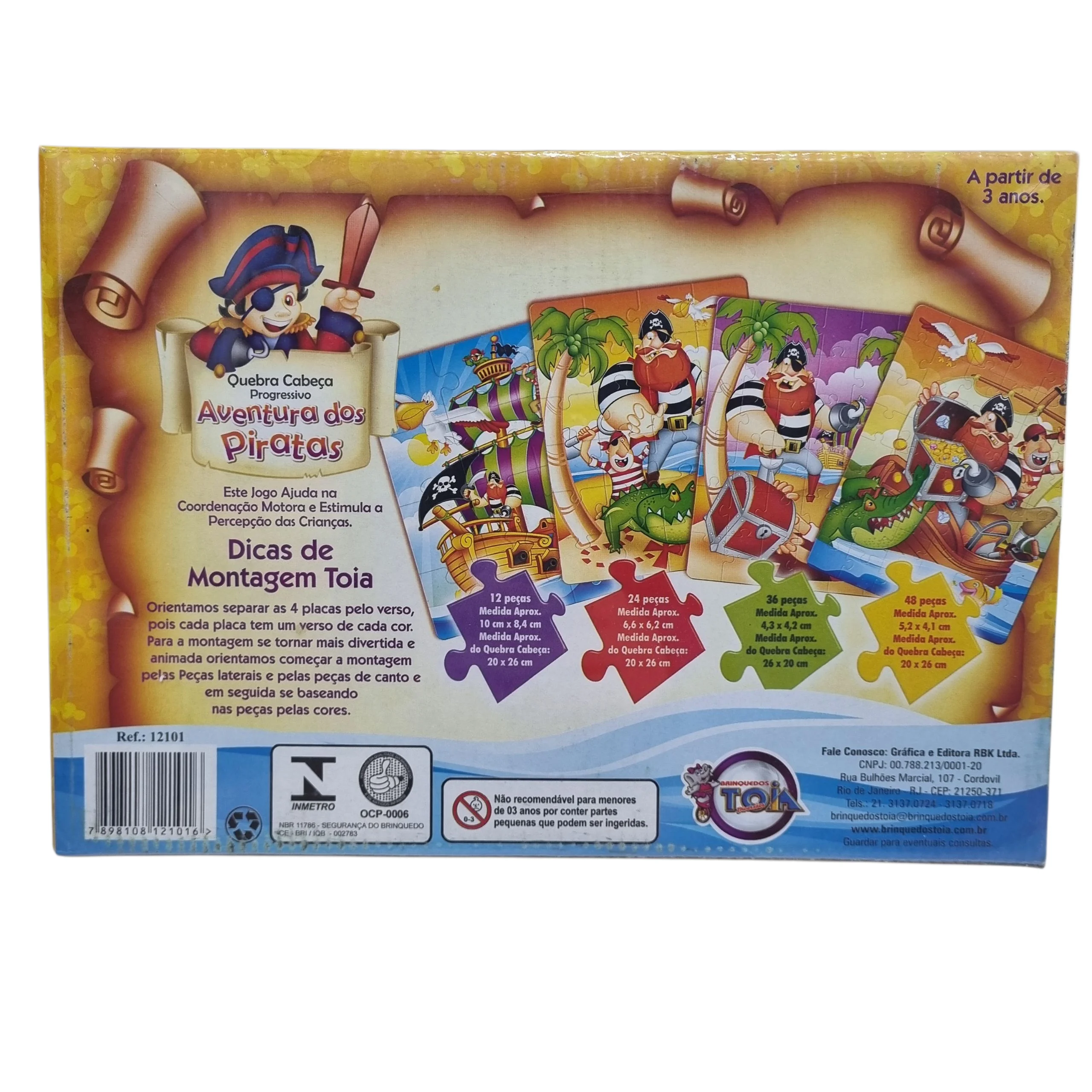 Quebra-Cabeça Progressivo Aventura dos Piratas - Toia Brinquedos