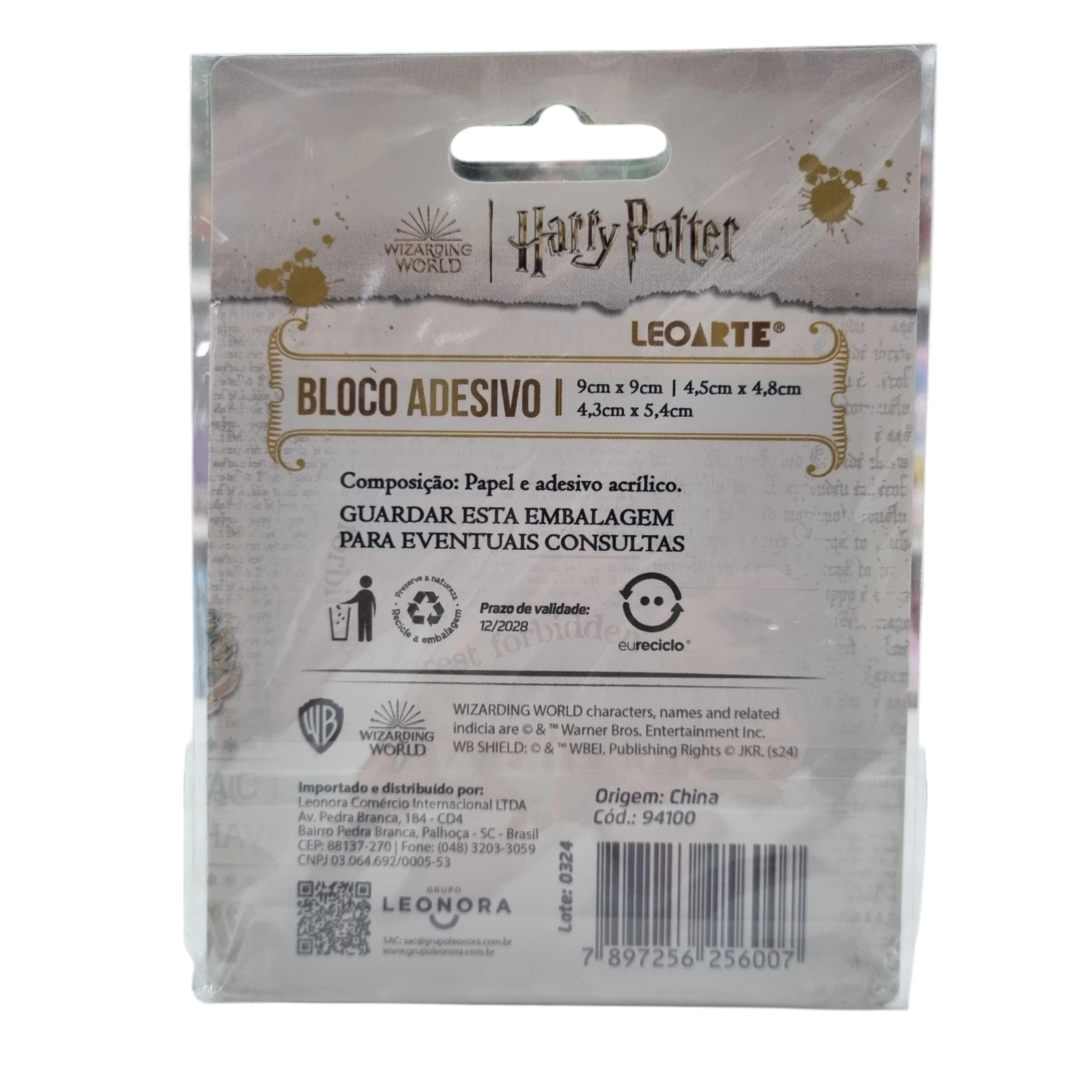 Bloco Adesivo Harry Potter 3 Unidades - LeoArte