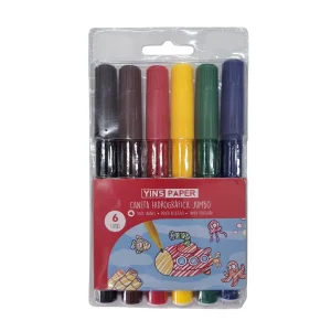 Caneta Hidrográfica Jumbo 6 Cores - Yins Paper