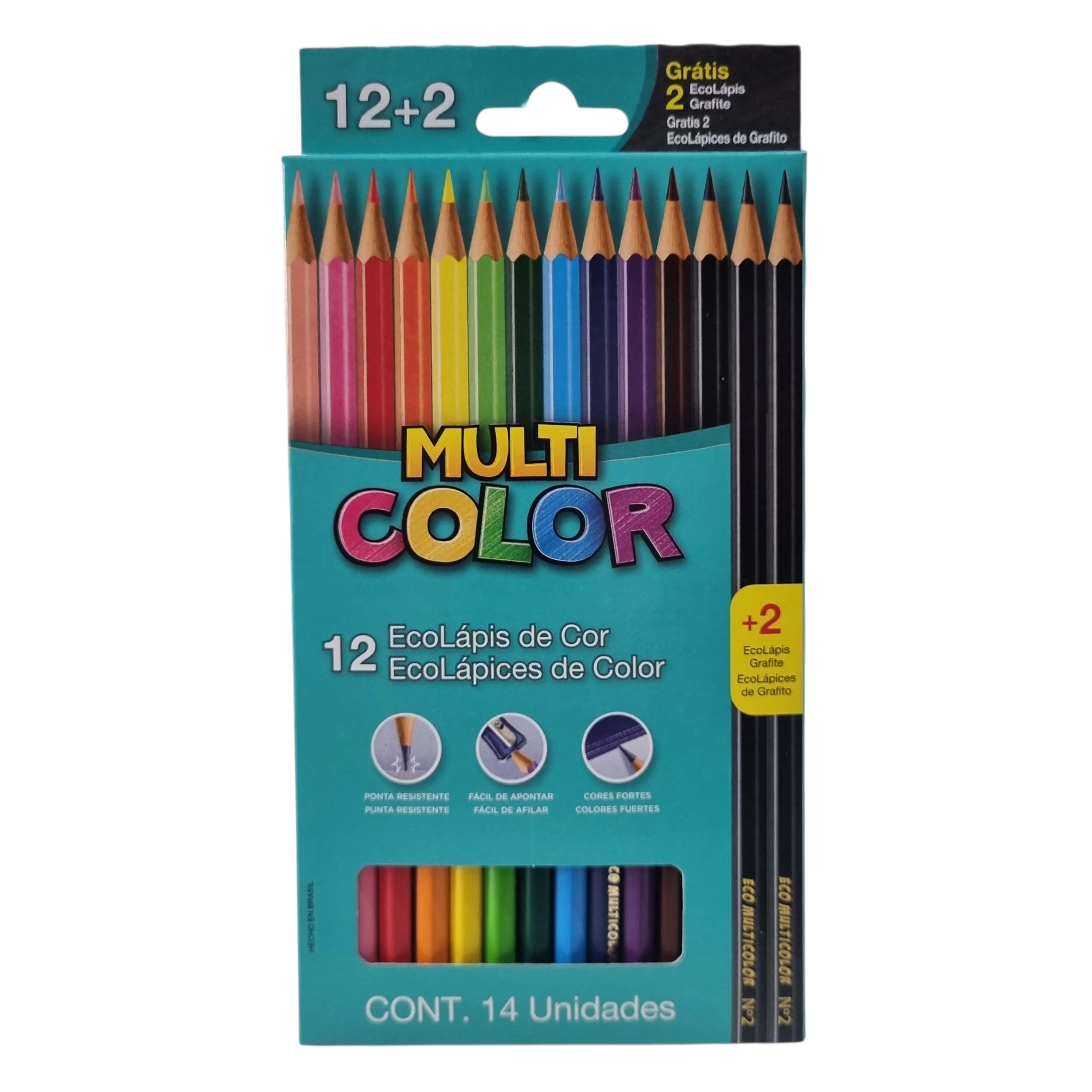 EcoLápis de Cor 12+2 EcoLápis Grafite - Multicolor EcoLápis de Cor 12+2 EcoLápis Grafite - Multicolor