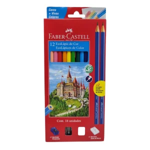 EcoLápis de Cor 12+2 Ecolápis Grafite + Apontador + Borracha - Faber-Castell