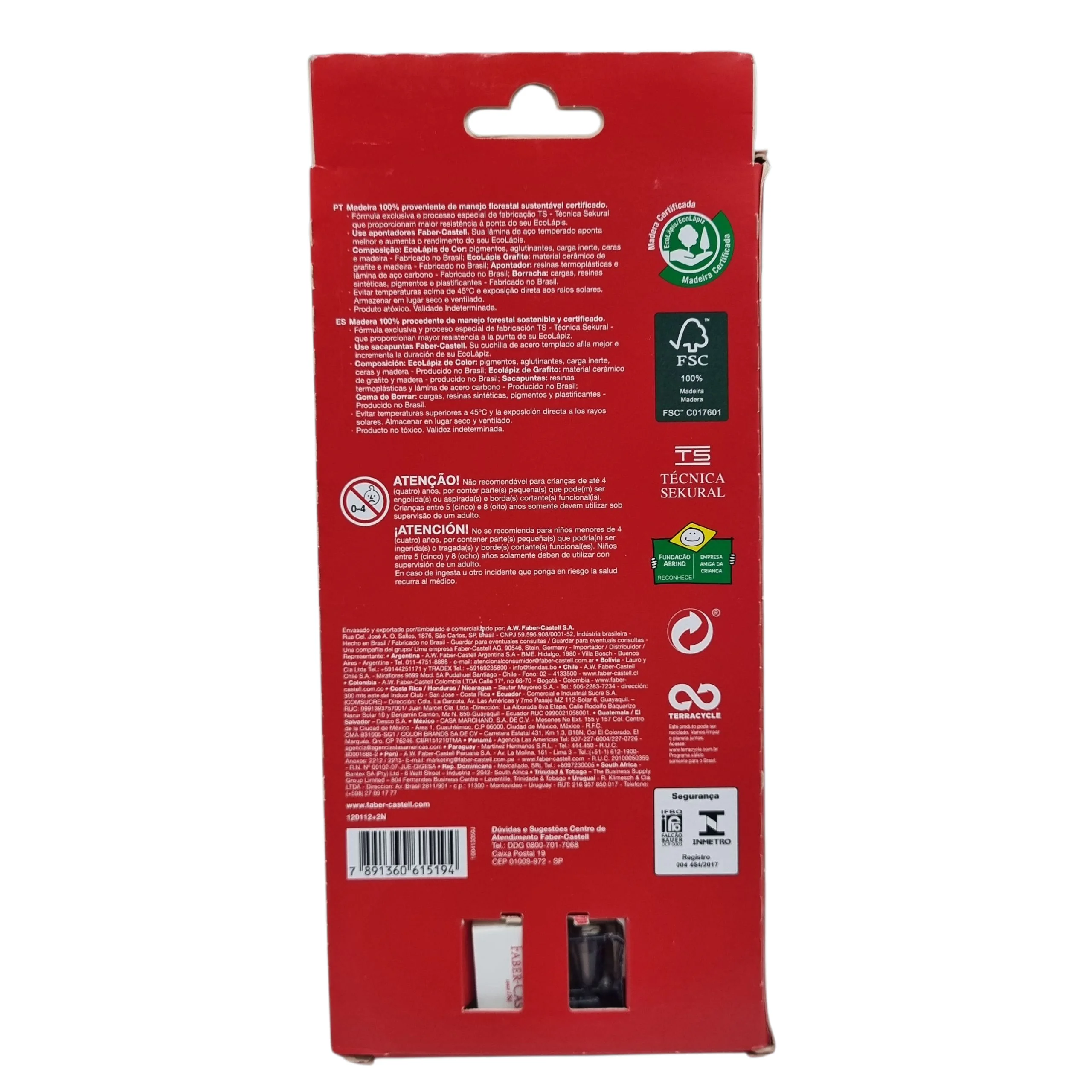 EcoLápis de Cor 12+2 Ecolápis Grafite + Apontador + Borracha - Faber-Castell EcoLápis de Cor 12+2 Ecolápis Grafite + Apontador + Borracha - Faber-Castell
