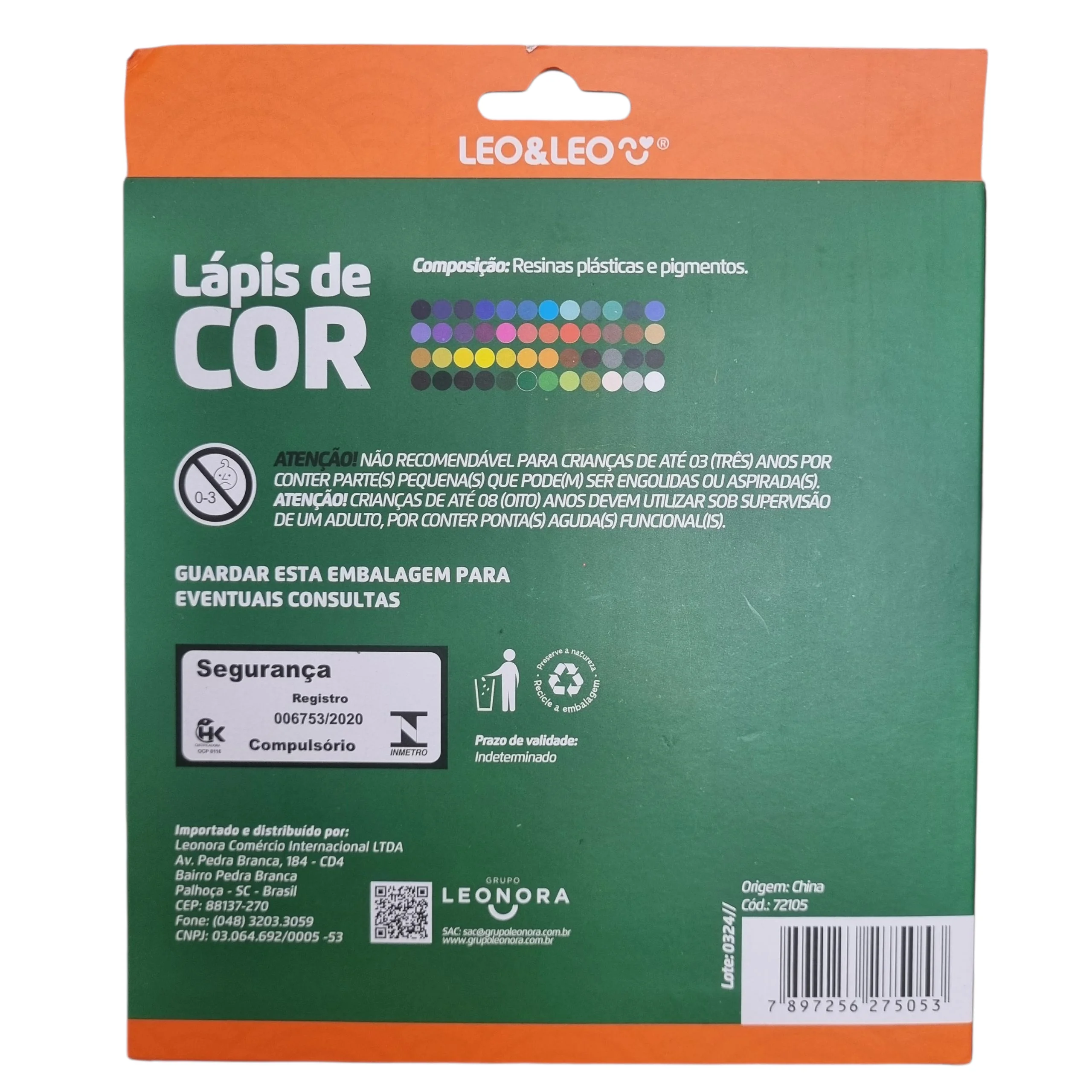 Lápis de Cor Sextavado 48 Cores - Leo&Leo