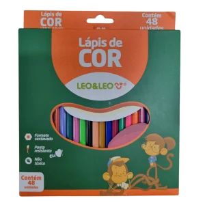 Lápis de Cor Sextavado 48 Cores - Leo&Leo