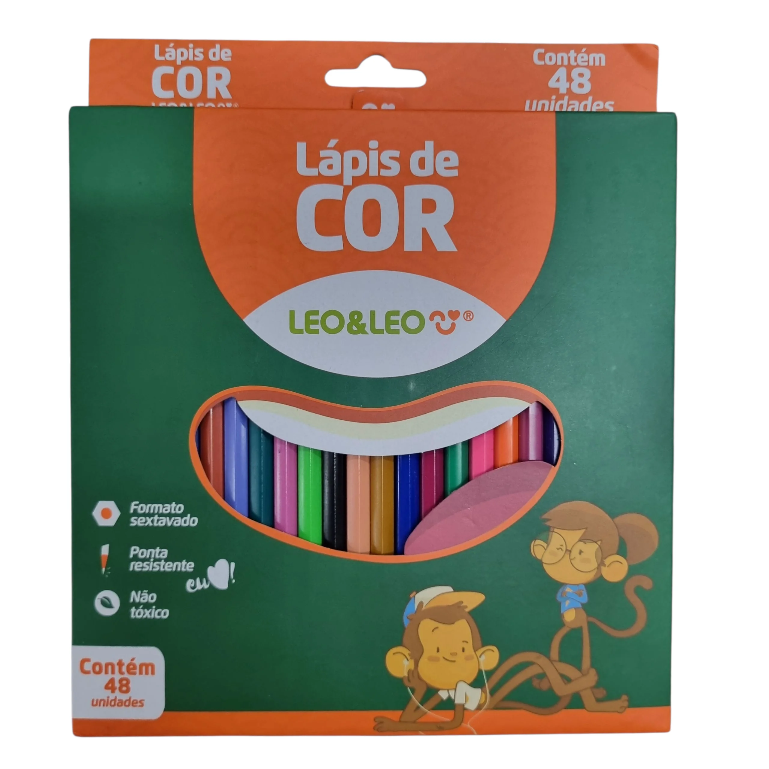 Lápis de Cor Sextavado 48 Cores - Leo&Leo