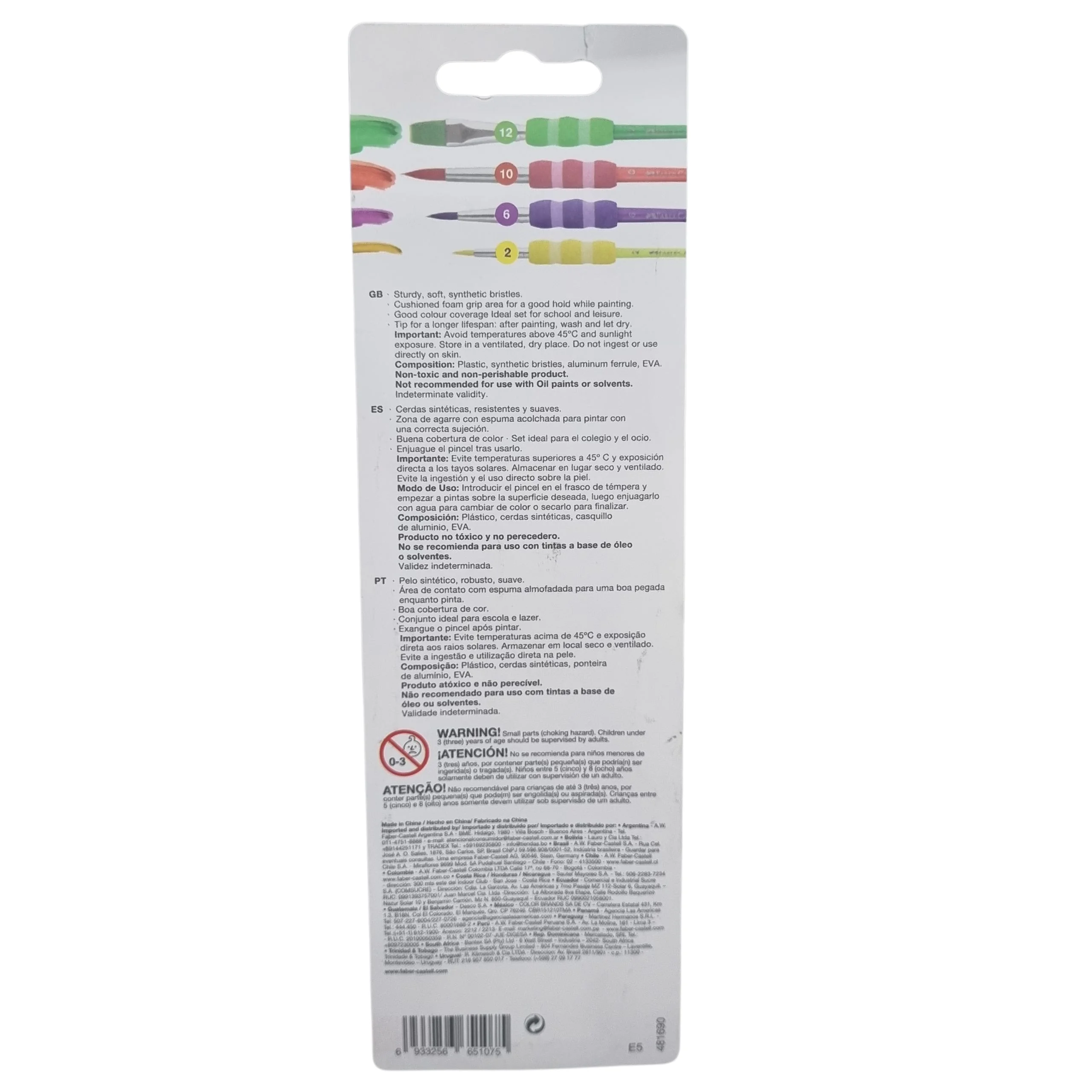 Pincel Soft Touch 4 Tamanhos - Faber-Castell