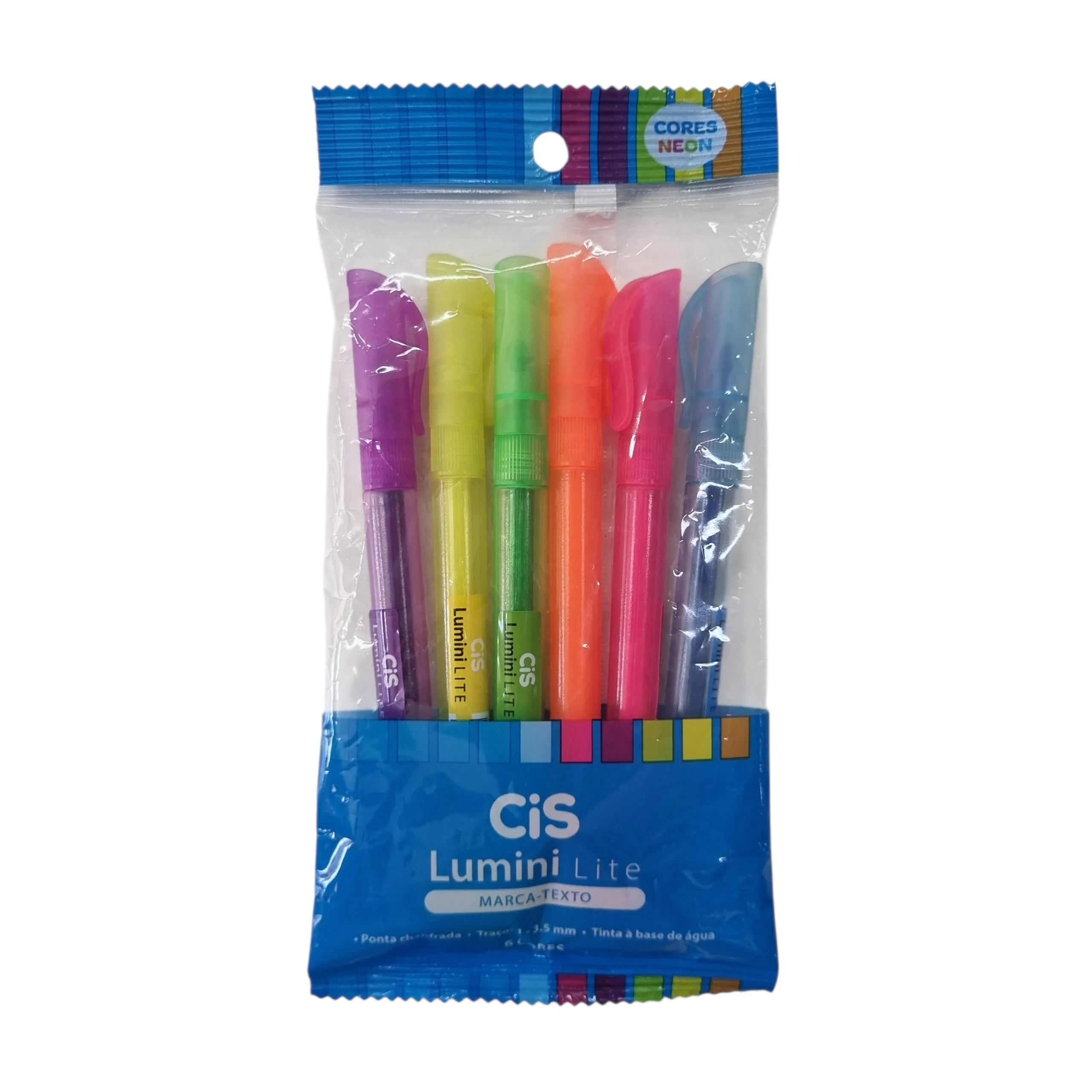 Marca-Texto Lumini Lite 6 Cores Neon - Cis Marca-Texto Lumini Lite 6 Cores Neon - Cis