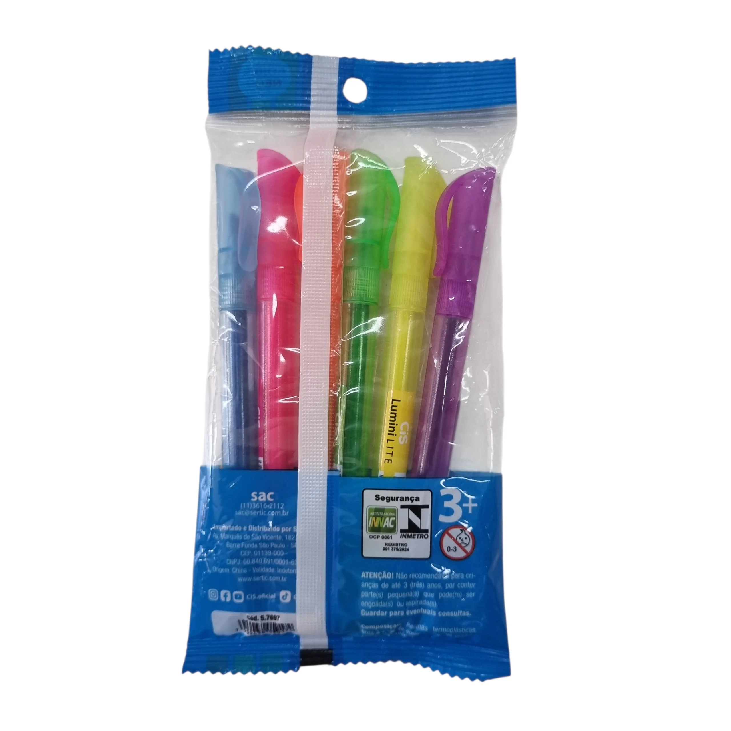 Marca-Texto Lumini Lite 6 Cores Neon - Cis Marca-Texto Lumini Lite 6 Cores Neon - Cis
