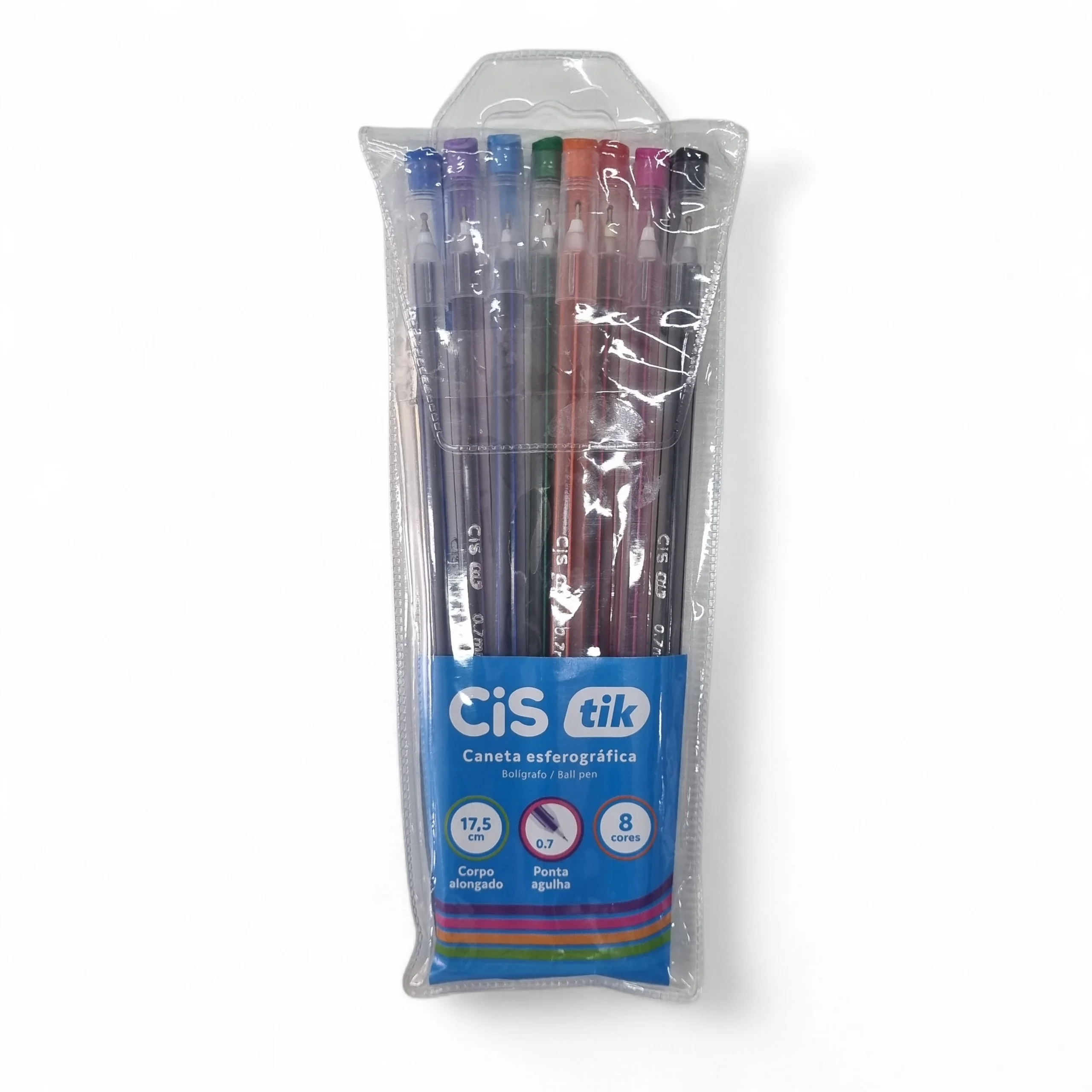 Caneta Esferográfica Tik 8 Cores 0.7 - Cis Caneta Esferográfica Tik 8 Cores 0.7 - Cis